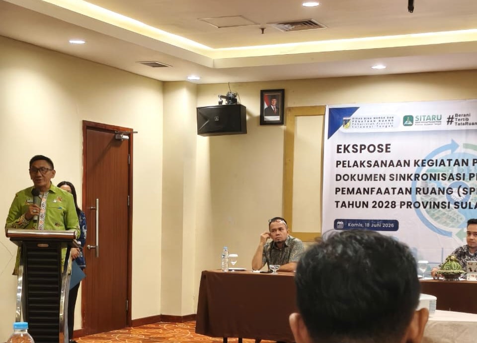 DINAS PERHUBUNGAN PROV. SULTENG MENGHADIRI RAPAT EKSPOSE PELAKSANAAN KEGIATAN PENYUSUNAN DOKUMEN SINKRONISASI PROGRAM PEMANFAATAN RUANG (SPPR) JANGKA PENDEK TAHUN 2028